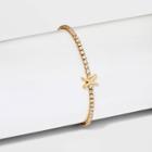 Gold Plated Cubic Zirconia Initial 'x' Tennis Bracelet - A New Day Gold