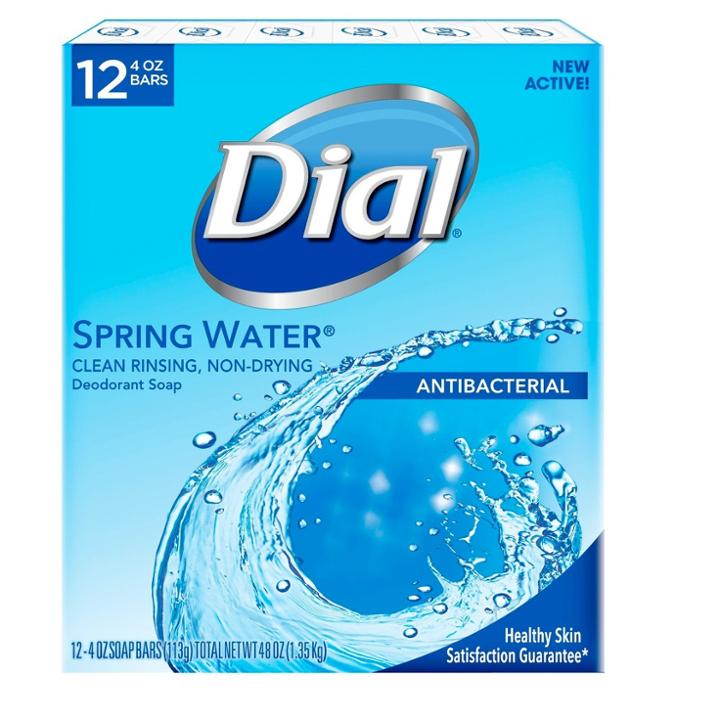 Dial Antibacterial Deodorant Spring Water Bar Soap - 12pk