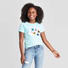 Petitegirls' Short Sleeve Hedgehog Flip Sequin T-shirt - Cat & Jack Aqua Xs, Girl's,
