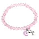 Target Sterling Silver Cancer Awareness Tag Stretch Pink Crystal Bracelet -silver/pink, Girl's