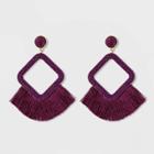 Sugarfix By Baublebar Fringe Hoop Earrings - Plum, Women's, Purple