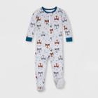 Lamaze Toddler Boys' Organic Fox Stretchy Footed Pajama - Gray