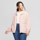 Women's Plus Size Windbreaker Jacket - Ava & Viv Pink