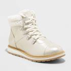 Girls' Rayne Zipper Slip-on Lace-up Winter Shearling Style Boots - Cat & Jack Rose Gold