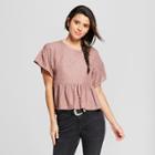 Women's Short Sleeve Ruffle Babydoll Top - Soul Cake (juniors') Mauve