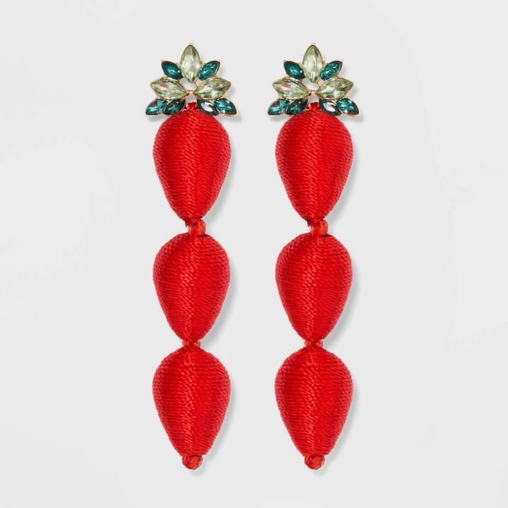 Sugarfix By Baublebar Strawberry Drop Earrings - Red, Women's