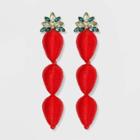 Sugarfix By Baublebar Strawberry Drop Earrings - Red, Women's