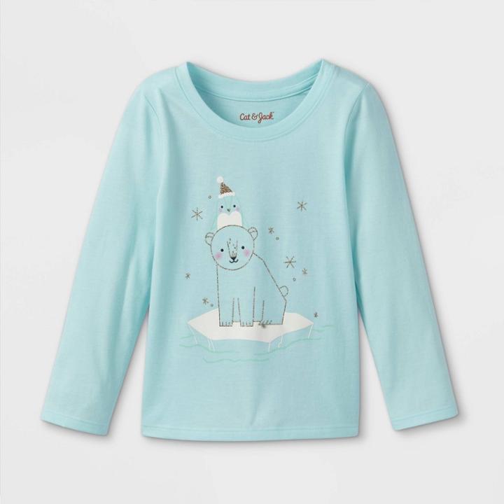 Toddler Girls' Polar Bear Long Sleeve Graphic T-shirt - Cat & Jack