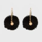 Full Circle Fringe Drop Earrings - A New Day Black