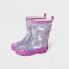 Kids' Unicorn Garden Rain Boots Purple S - Kid Made Modern, Kids Unisex