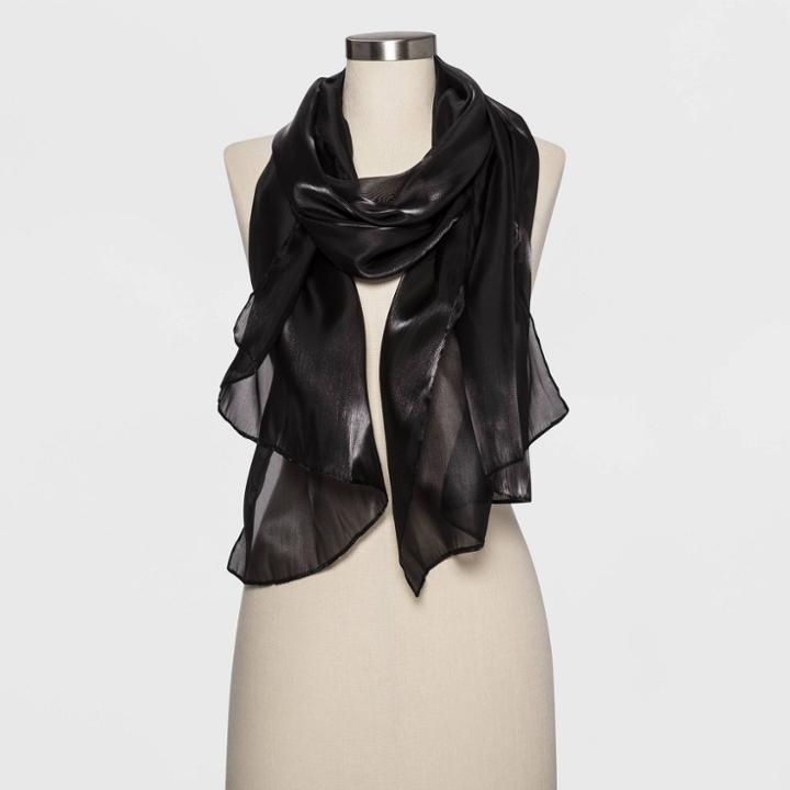 Estee & Lilly Satin Chiffon Wrap - Black