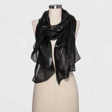 Estee & Lilly Satin Chiffon Wrap - Black