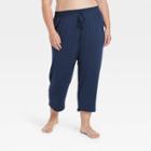 Women's Plus Size Beautifully Soft Cropped Pajama Pants - Stars Above Navy