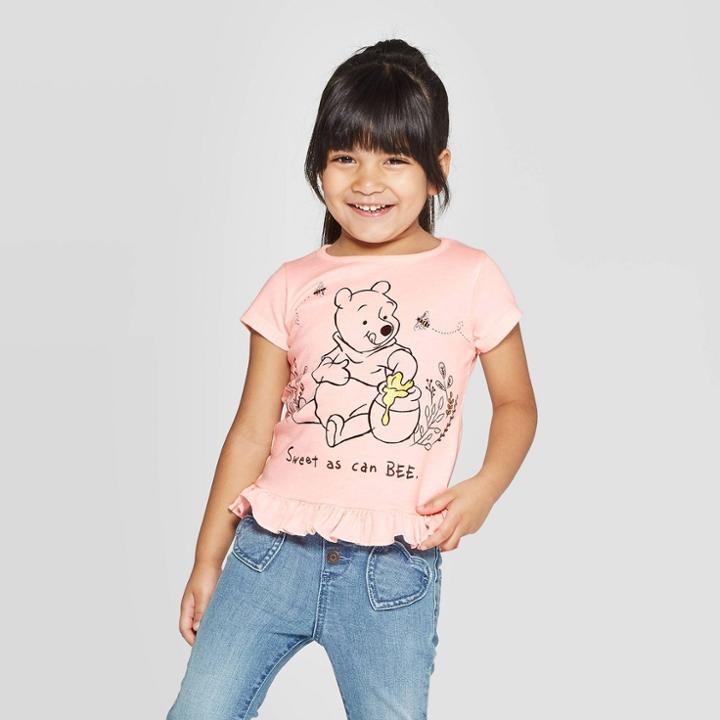 Toddler Girls' Winnie The Pooh Sweet As Can Be Short Sleeve T-shirt - Pink