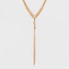 Y Neck Fringe Long Necklace - Universal Thread Gold