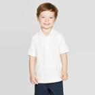 Toddler Boys' Short Sleeve Pique Uniform Polo Shirt - Cat & Jack White