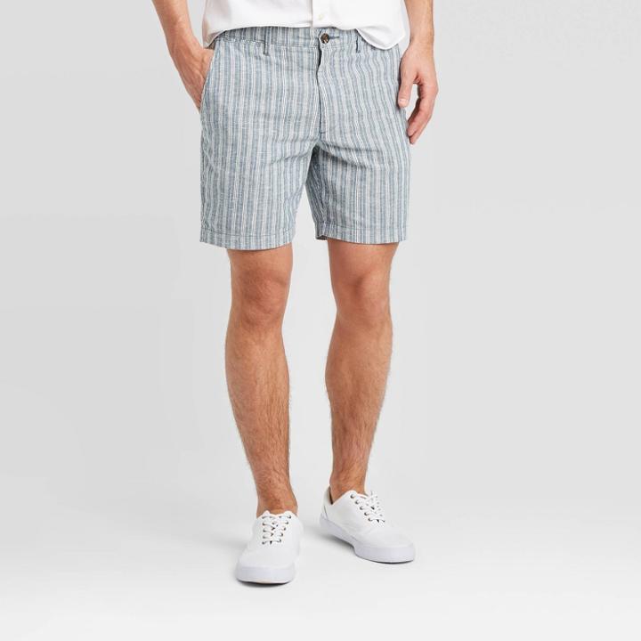 Men's 7 Striped Chino Shorts - Goodfellow & Co Blue