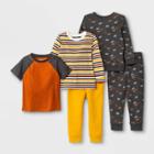 Toddler Boys' 5pk Jersey Knit T-shirt, Fleece Pullover And Jogger Pants Set - Cat & Jack 12m, Black/yellow