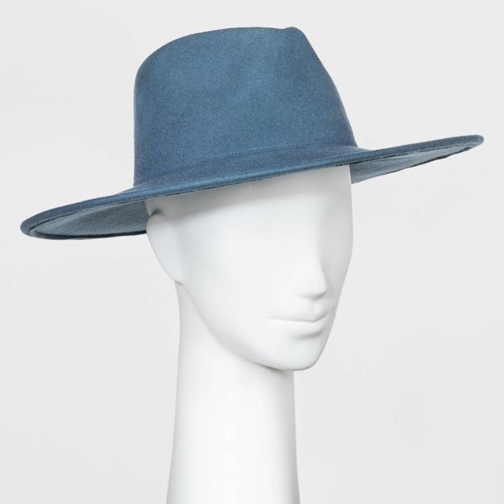 Women's Wide Brim Fedora Hat - Universal Thread Blue