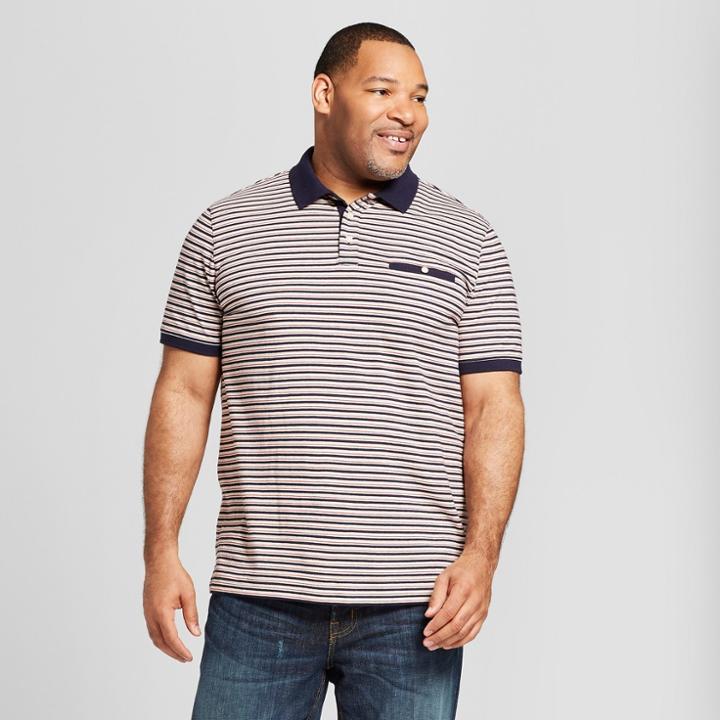 Men's Big & Tall Dot Short Sleeve Novelty Polo Shirt - Goodfellow & Co True White 3xbt,