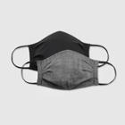 Women's 2pk Fabric Face Masks - Universal Thread Black Solid/chambray