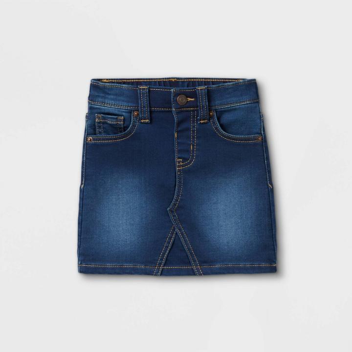 Toddler Girls' Denim Skirt - Cat & Jack Dark Blue