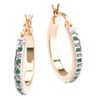 Target 18k Gold Over Sterling Silver Diamond & Emerald Accent Yellow Bold Round Hoop Earrings