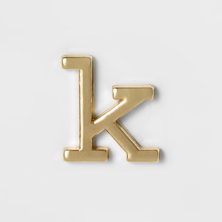 Target Women's Fashion Stick On Pin Letter K - Gold, Bright Gold Initial