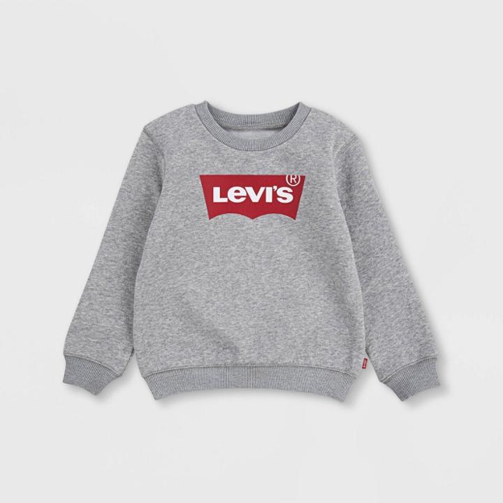 Levi's Toddler Boys' Batwing Logo Fleece Pullover Sweatshirt - Gray Heather