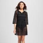 Women's Crochet Cover Up Dress - Merona Black