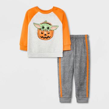 Toddler Boys' Lucasfilm Baby Yoda Top And Bottom Set - Orange