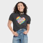 Ev Lgbt Pride Pride Gender Inclusive Adult 'mas Amor' Short Sleeve Graphic T-shirt - Charcoal Gray
