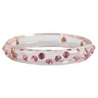 Women's Zirconite Jewelled Colored Stones In Clear Bangles-pink, Pink