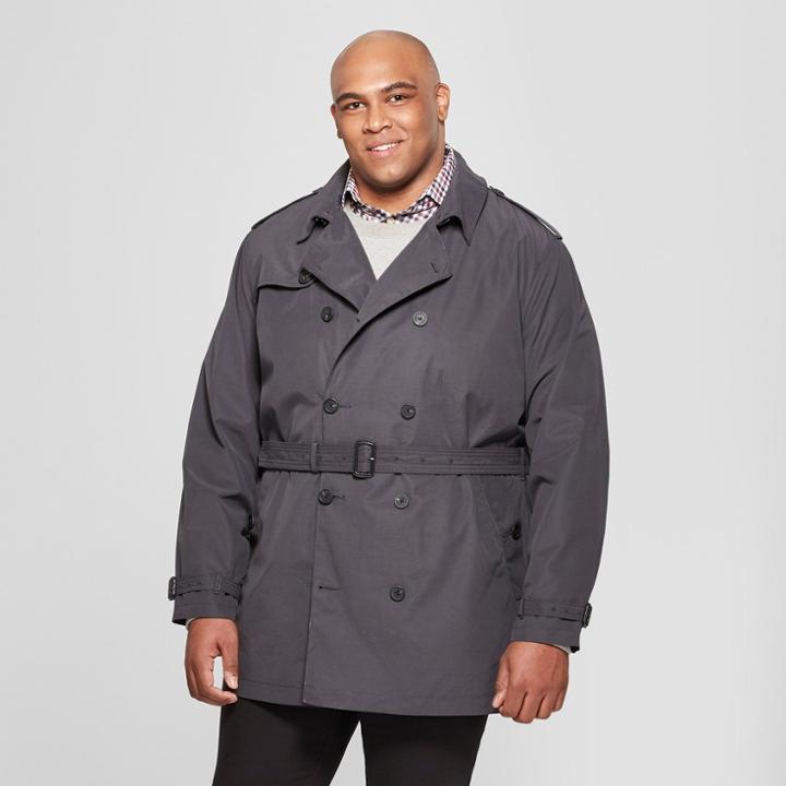 Target Men's Big & Tall Peached Trench Coat - Goodfellow & Co Zodiac Night