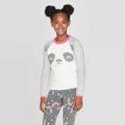 Girls' Long Sleeve Panda Pullover Sweater - Cat & Jack Cream Xs, Girl's, Beige