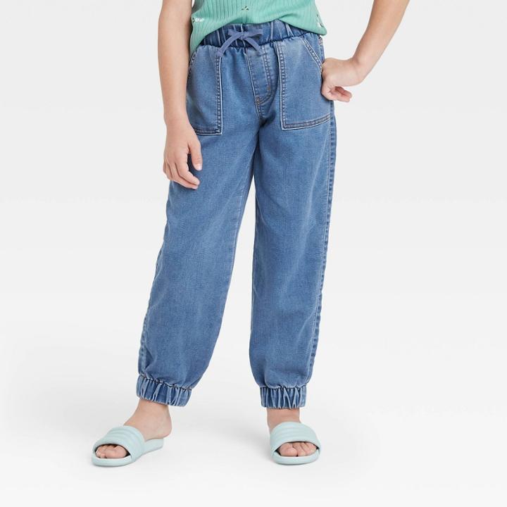 Girls' Mid-rise Soft Jeans Joggers - Cat & Jack Medium Wash