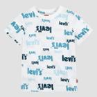 Levi's Boys' Printed Logo Short Sleeve T-shirt - White/blue