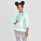 Girls' Long Sleeve Sequin Pullover - Cat & Jack Mint Xl, Girl's, Green