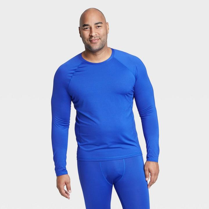 Men's Long Sleeve Fitted T-shirt - All In Motion Blue