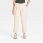 Women's High-rise Faux Leather Tapered Ankle Pants - A New Day White