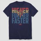 Men's Marvel Captain Marvel Higher Further Faster Short Sleeve Graphic T-shirt - Navy