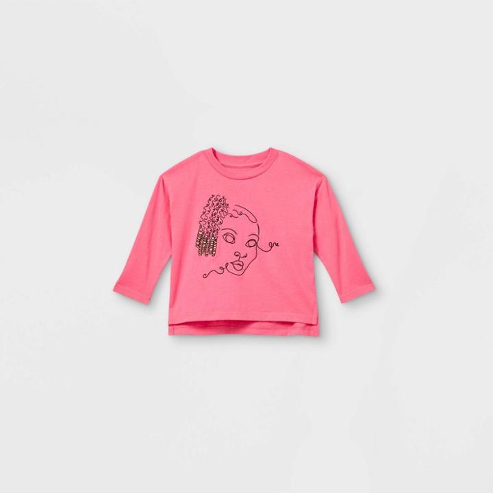 Well Worn Black History Month Infant Silhouette Long Sleeve Graphic T-shirt - Pink