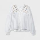 Girls' Embroidered Kimono Jacket - Art Class White