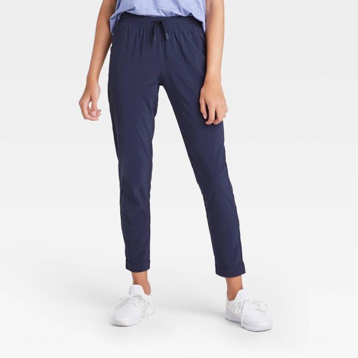 Girls' Stretch Woven Pants - All In Motion Navy Xs, Girl's, Blue