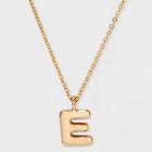 Puffy Initial Charm 'e' Pendant Necklace - Wild Fable Gold