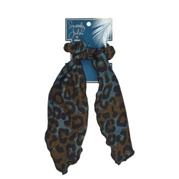 Sincerely Jules By Scunci Leopard Scrunchie With Tail, Black Brown