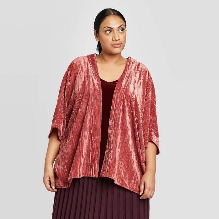 Women's Plus Size Kimono - A New Day Pink,