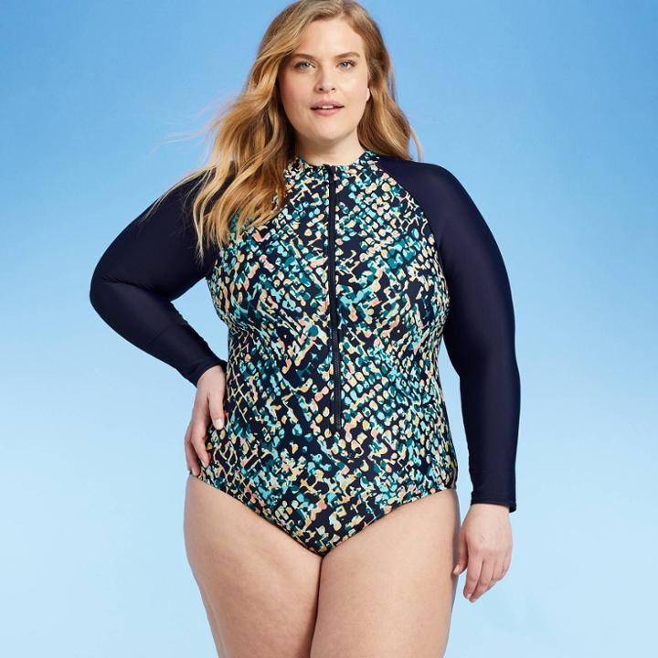 Women's Long Sleeve One Piece Rash Guard - All In Motion