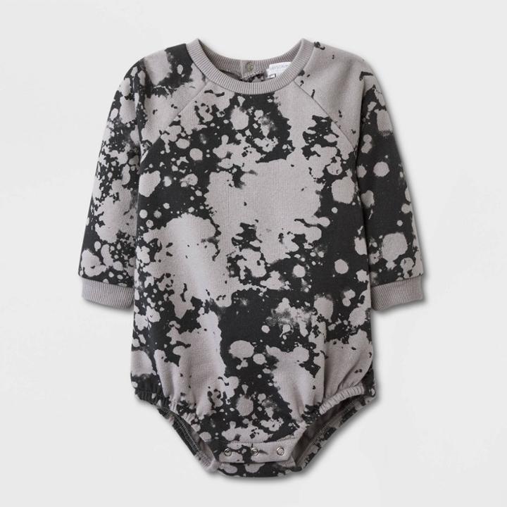Grayson Mini Baby Fleece Romper - Black Newborn