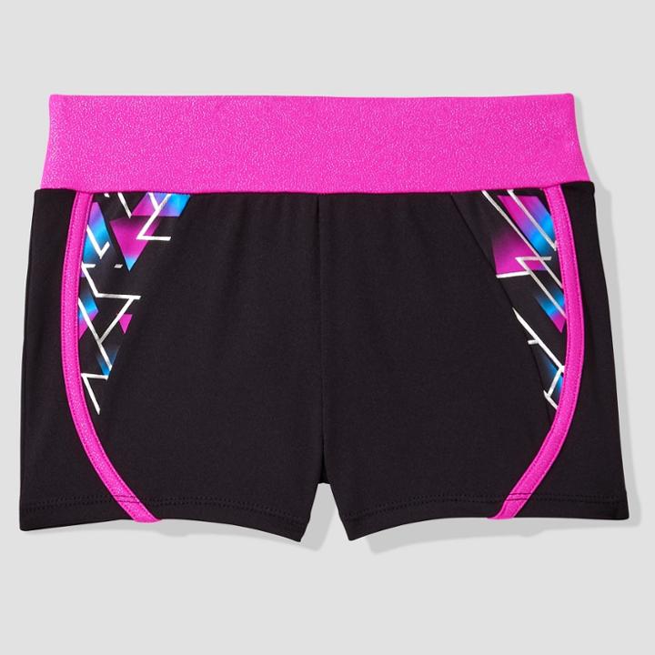 Freestyle By Danskin Girls' Activewear Shorts - Black/magenta